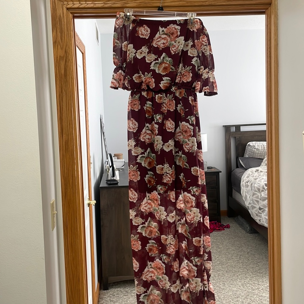 Charlotte Russe off the shoulder maxi dress